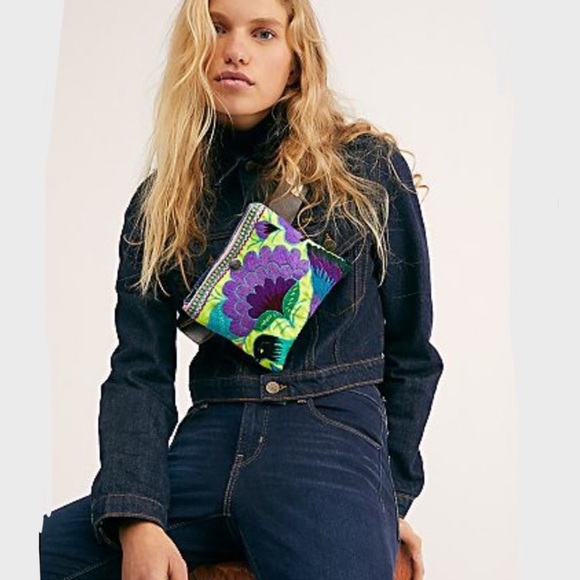 Free People X Tricia Fix "Isabella" Embroidered Belt Bag OOAK - Picture 11 of 14